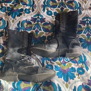 Steve Madden Leather Combat Boots